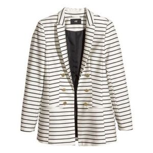 Striped Blazer with Gold Buttons